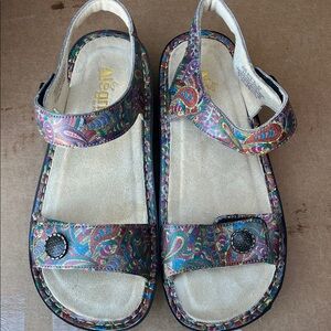 Alegria Multicolor Paisley Sandals Size 39